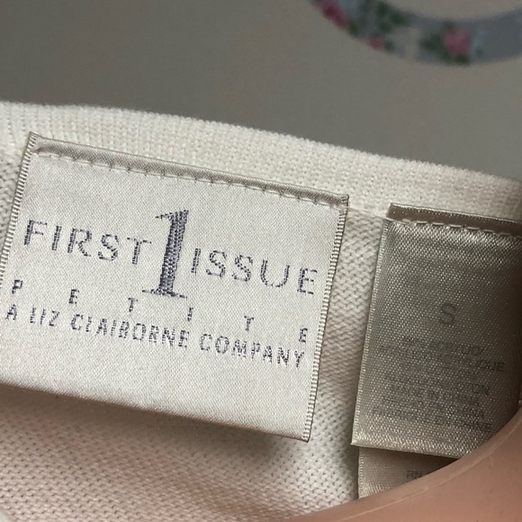 Liz Claiborne  First Issue cardigan white SP - Picture 3 of 3